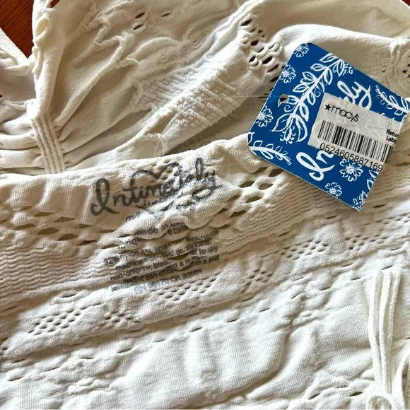 NWT Free People Cream Cropped Fringed Tank Top Sz M/L - Picture 3 of 4